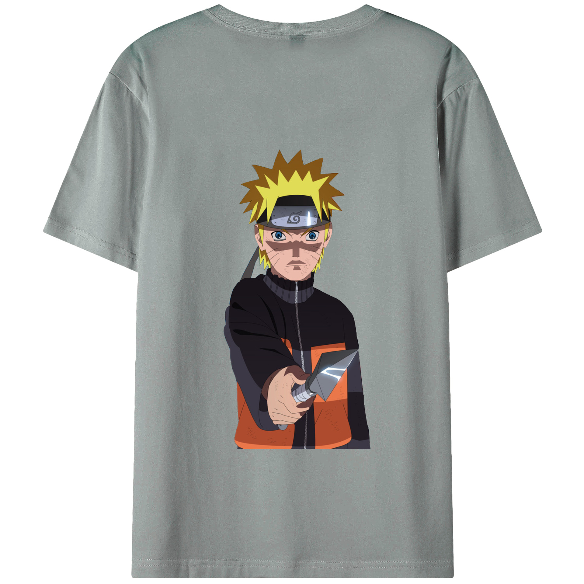 （画像用） NARUTO -ナルト- うずまき ナルト Uzumaki Naruto 綿100％ メンズ半袖Tシャツ（バックプリント） 通気性